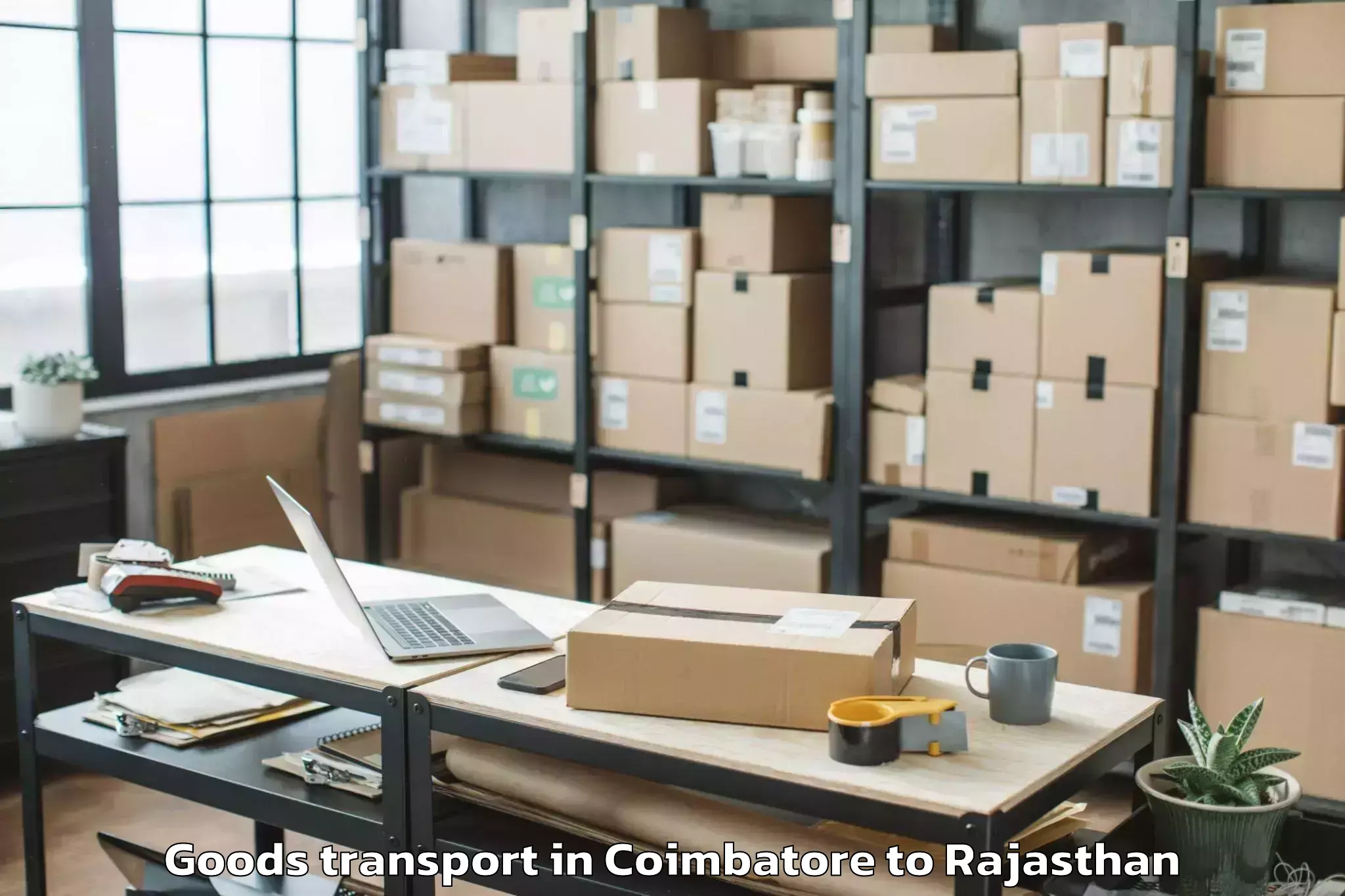 Easy Coimbatore to Raffles University Neemrana Goods Transport Booking